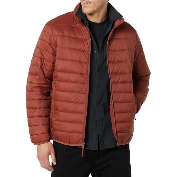 Mens Lightweight Puffer Jacket Packable Water Resistant Winter Coat Big Tall - Picture 4 of 7